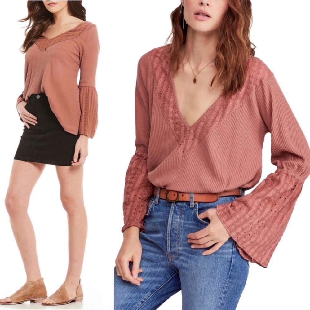 Free People Parisian Nights Top in Rose Size XS